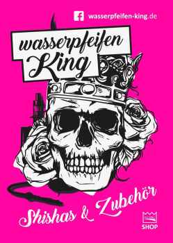 Sticker 7,3 x 10,5 cm Wasserpfeifen-King outdoor neon pink