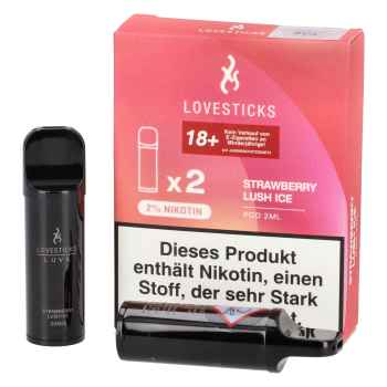 Luva Strawberry Lush Ice 2-Stück Pods 2% Nikotin by Lovesticks