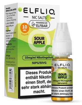 Sour Apple 10 ml 10 mg/ml Elfliq by Elfbar