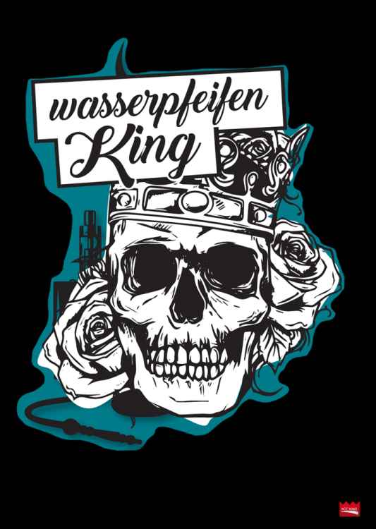 Poster 29,7 x 42 cm 250g/m² Skull Wasserpfeifen-King