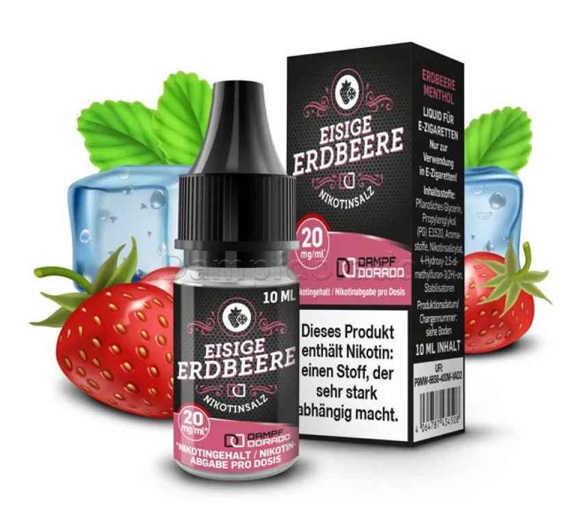 Eisige Erdbeere 10 ml 20 mg/ml Liquid Nikotinsalz by Dampfd