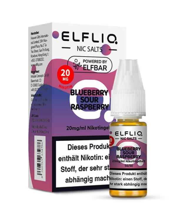 Blueberry Sour Raspberry 10 ml 20 mg/ml Elfliq by Elfbar