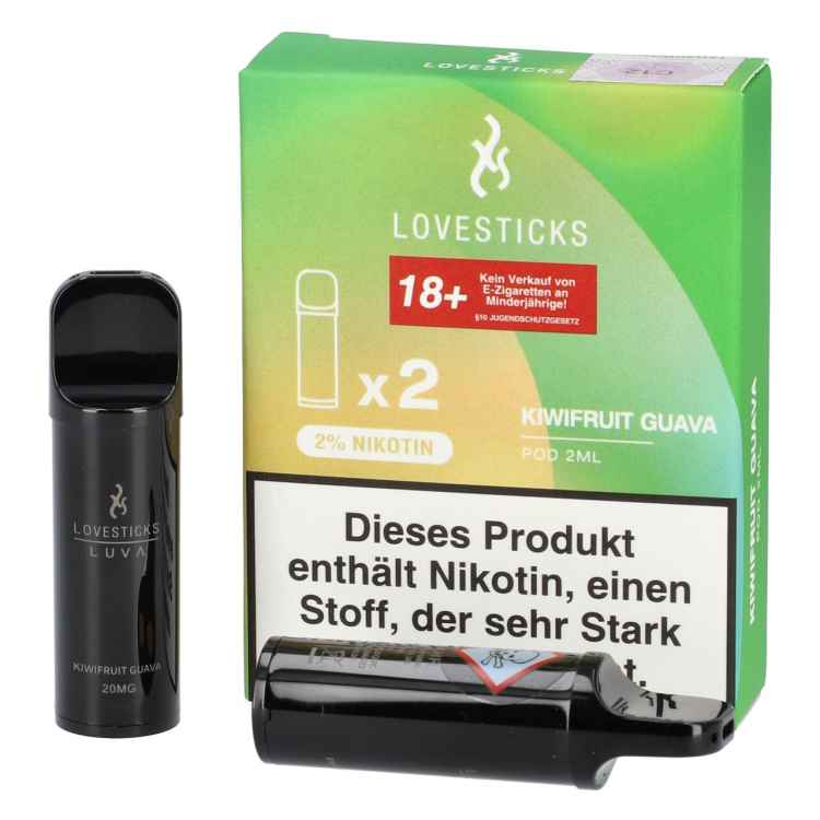 Luva Kiwifruit Guava 2-Stück Pods 2% Nikotin by Lovesticks