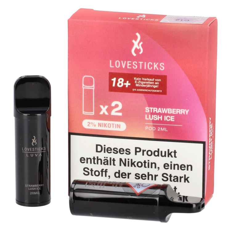 Luva Strawberry Lush Ice 2-Stück Pods 2% Nikotin by Lovesticks