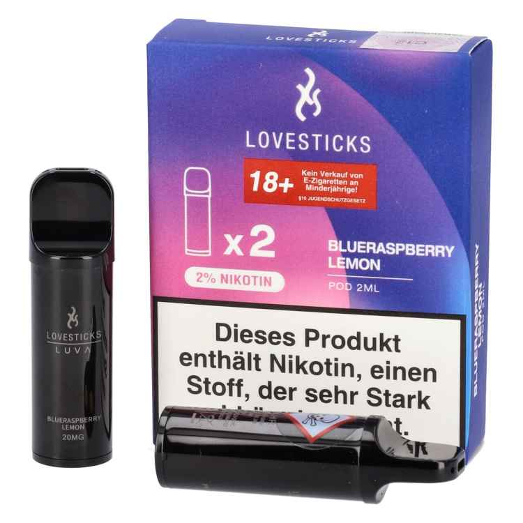 Luva Blueraspberry Lemon 2-Stück Pods 2% Nikotin by Lovesticks