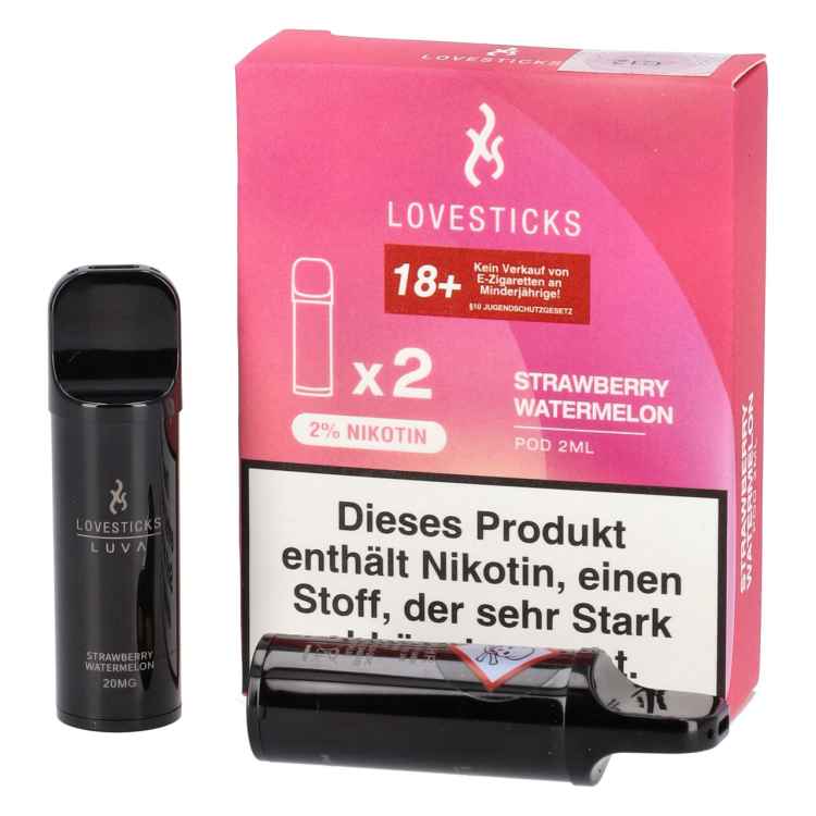 Luva Strawberry Watermelon 2-Stück Pods 2% Nikotin by Lovesticks