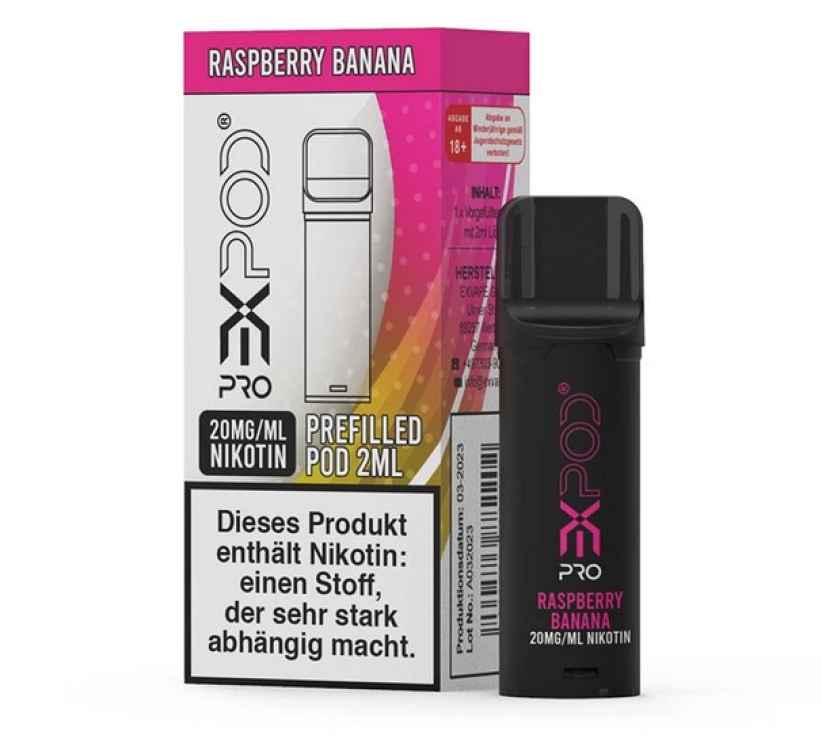 Raspberry Banana Expod Pro Pod 2% Nikotin by Exvape